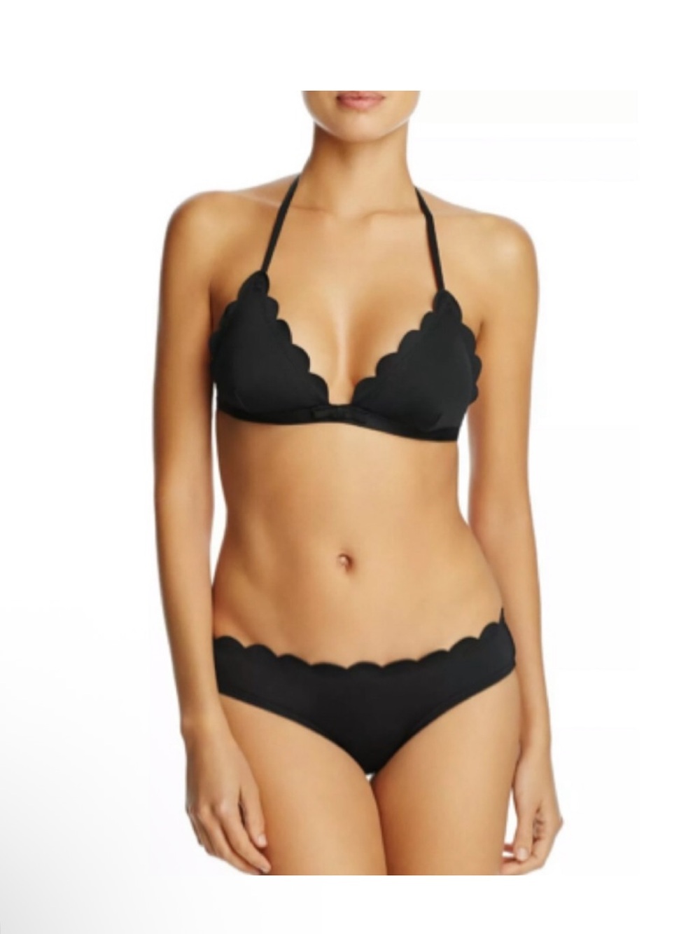 Kate Spade Black Scalloped Bikini New Size XS 2 Piece Set
